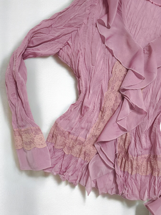 Y2k vintage coquette fairy ruffled shirt