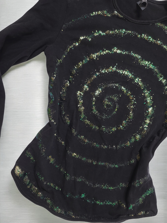 Y2k vintage spiral glittery top