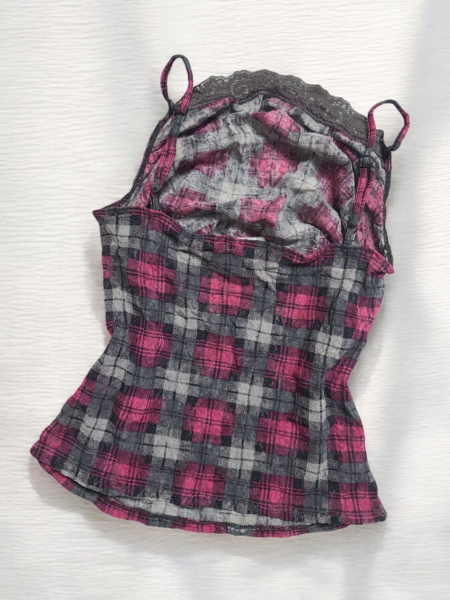 90s vintage plaid coquette backless top