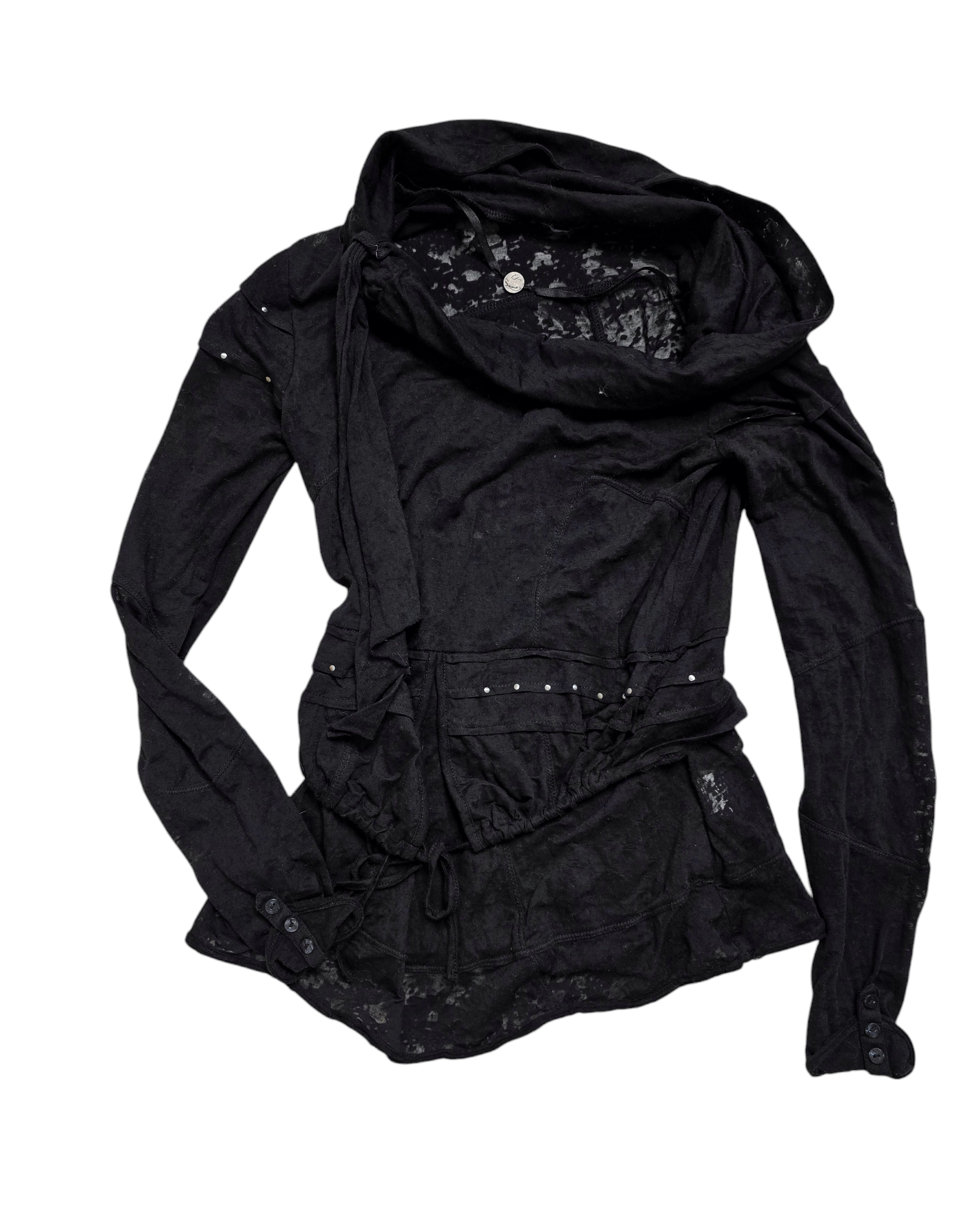 Y2k vintage lace coquette transparente dark top - zimfriperie