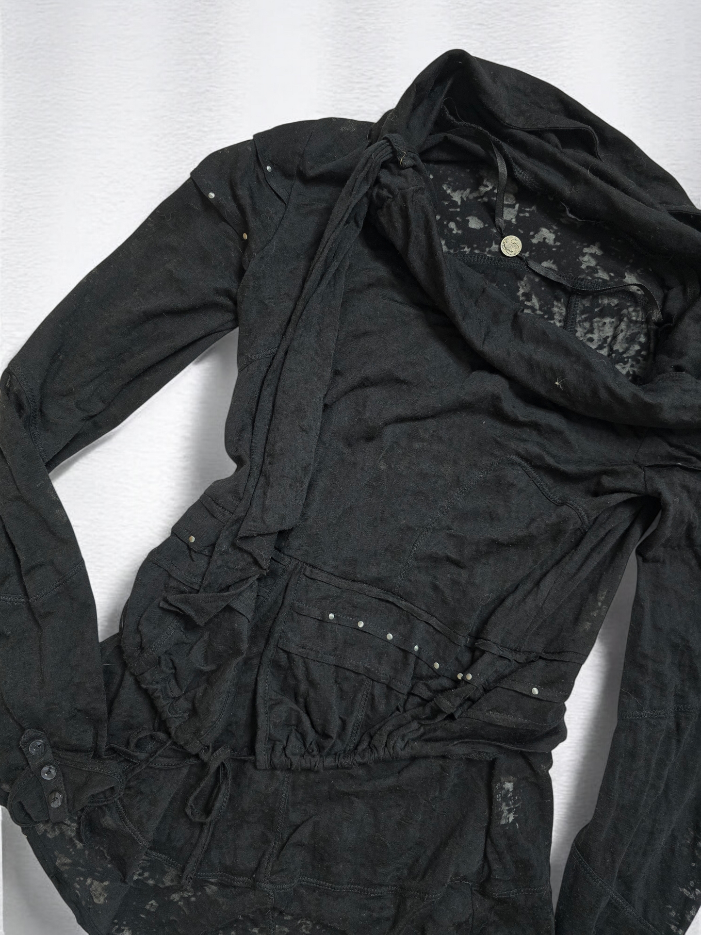 Y2k vintage lace coquette transparente dark top - zimfriperie