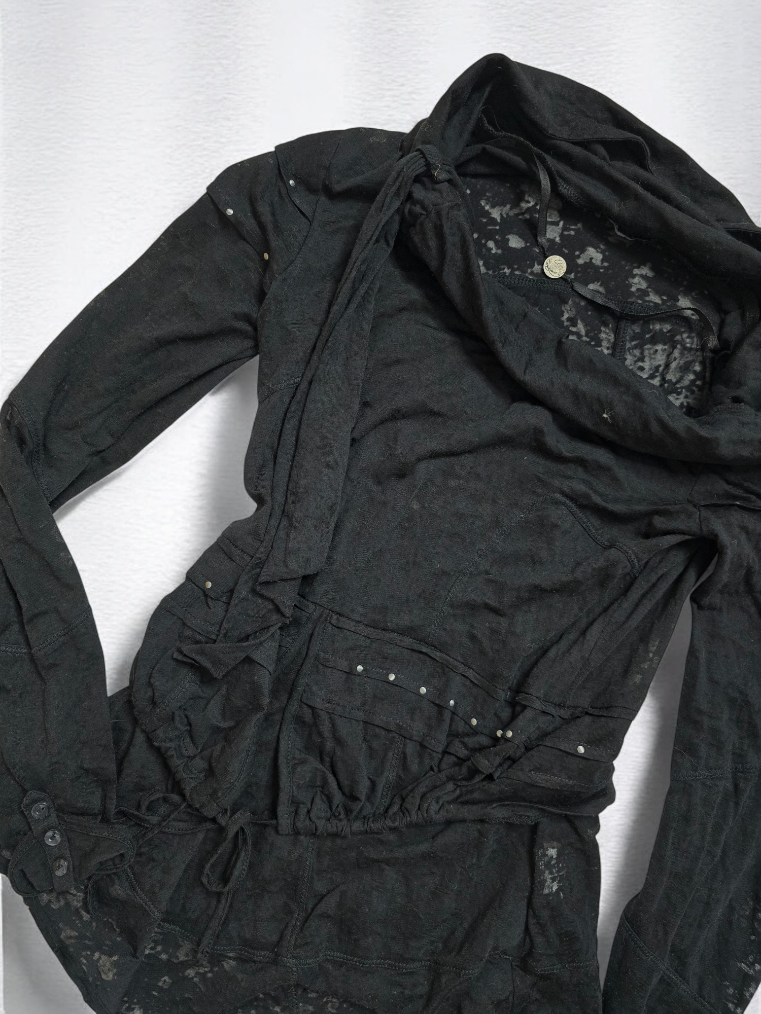 Y2k vintage lace coquette transparente dark top - zimfriperie