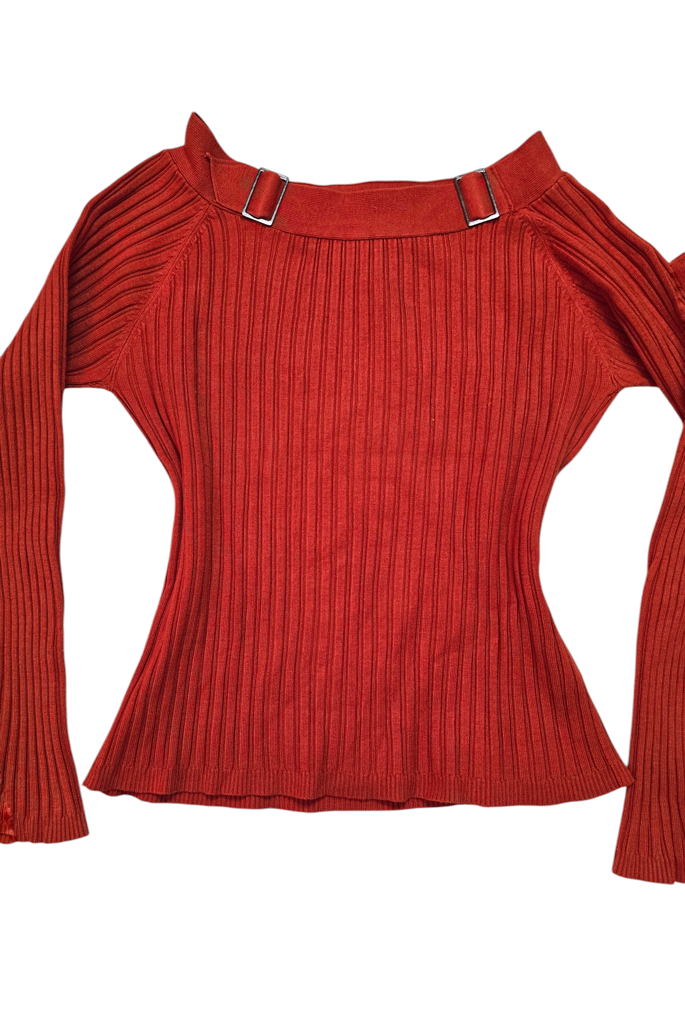 Y2k vintage ribbed off shoulder sweater