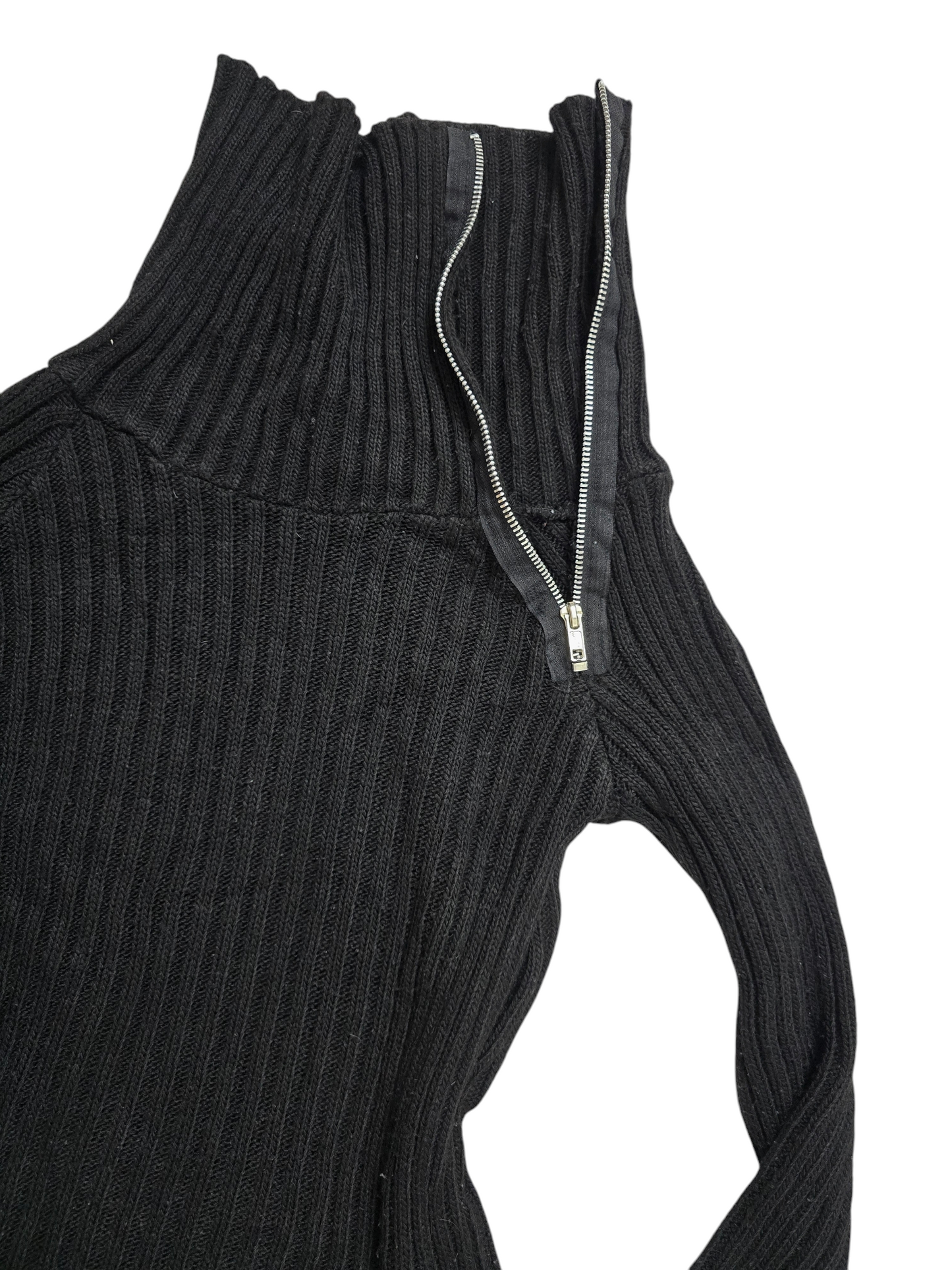 Y2k ribbed zip sweater
