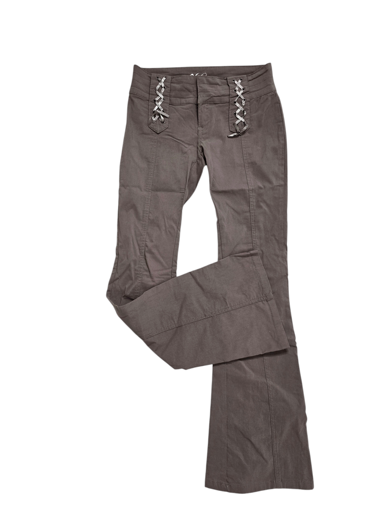 90s vintage flirty lace up flared pants