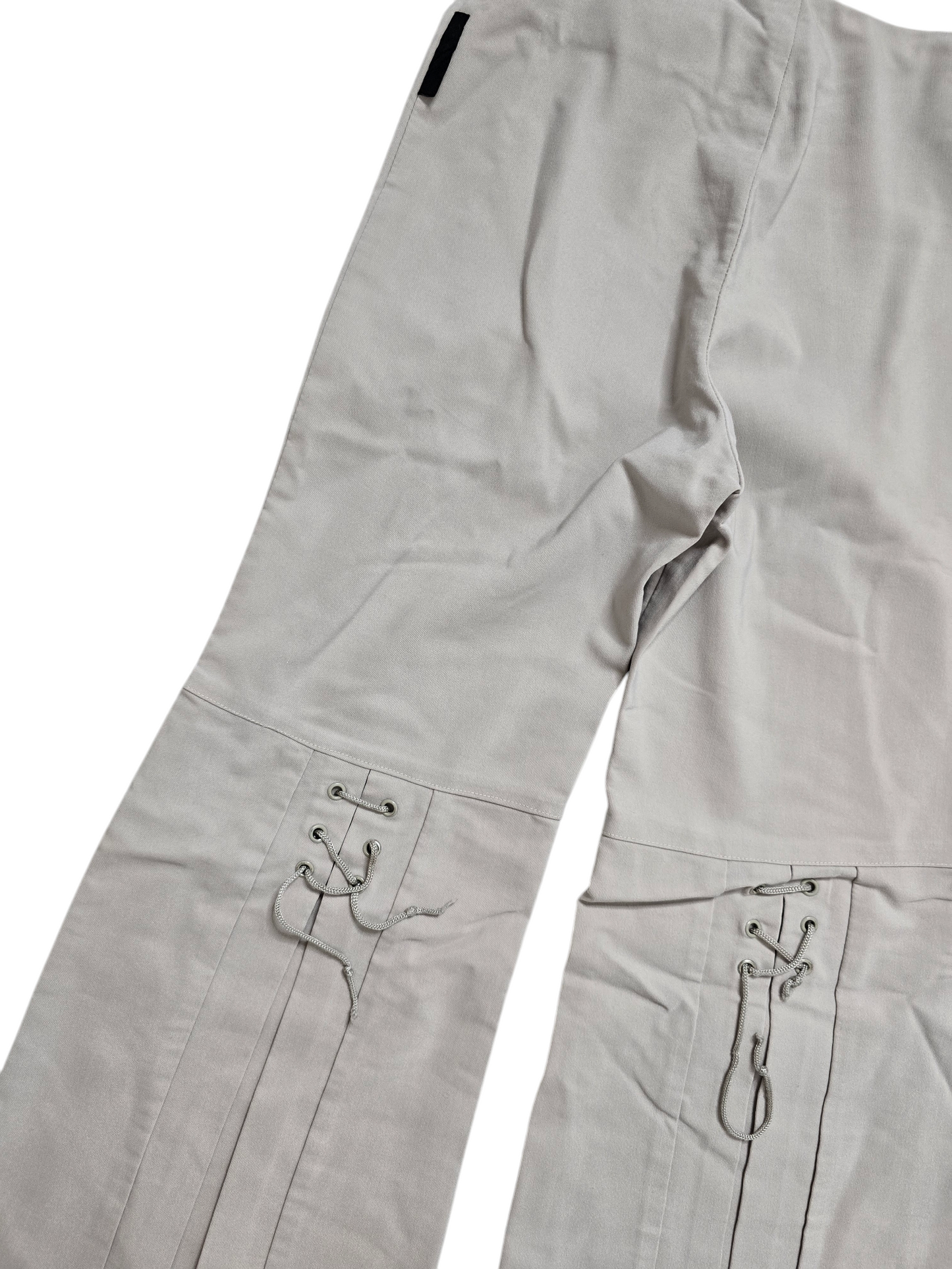 90s vintage flared lace up pants