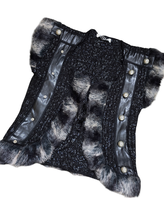 Y2k vintage faux fur coquette jacket