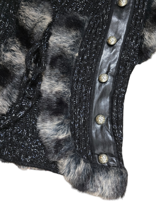 Y2k vintage faux fur coquette jacket