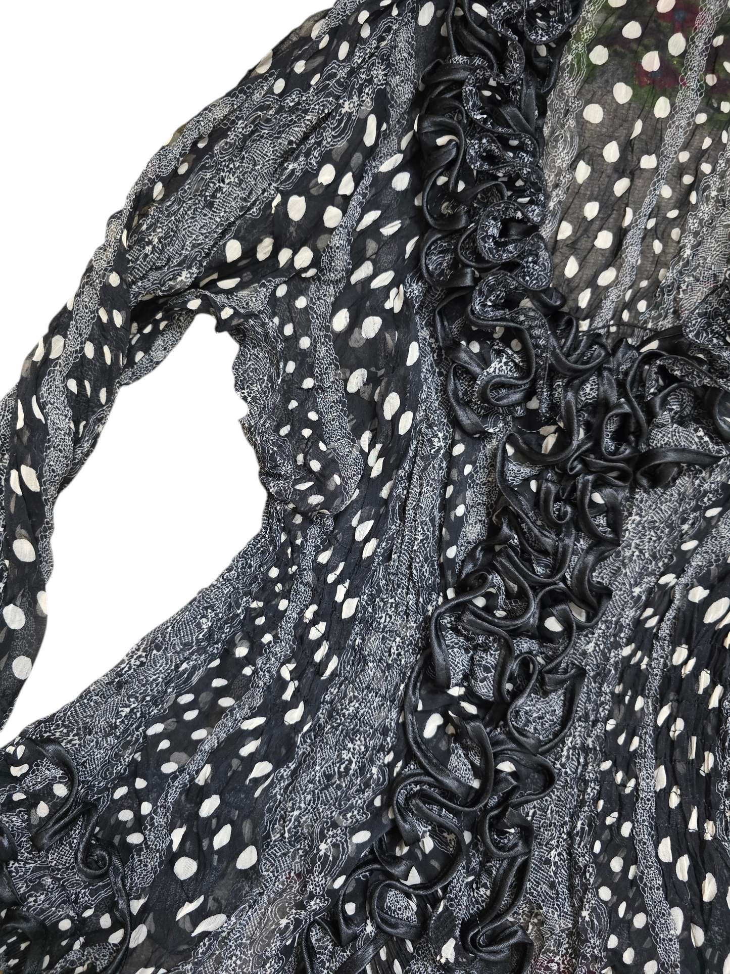 Y2k vintage coquette polka dots ruffled shirt