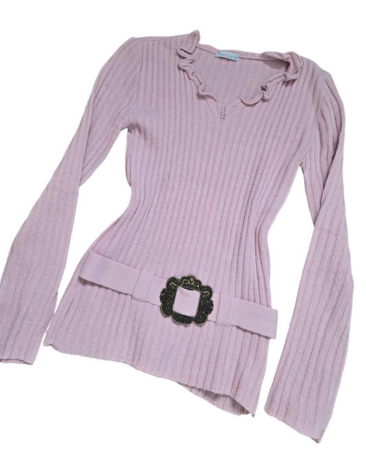 Y2k vintage flirty ribbed sweater