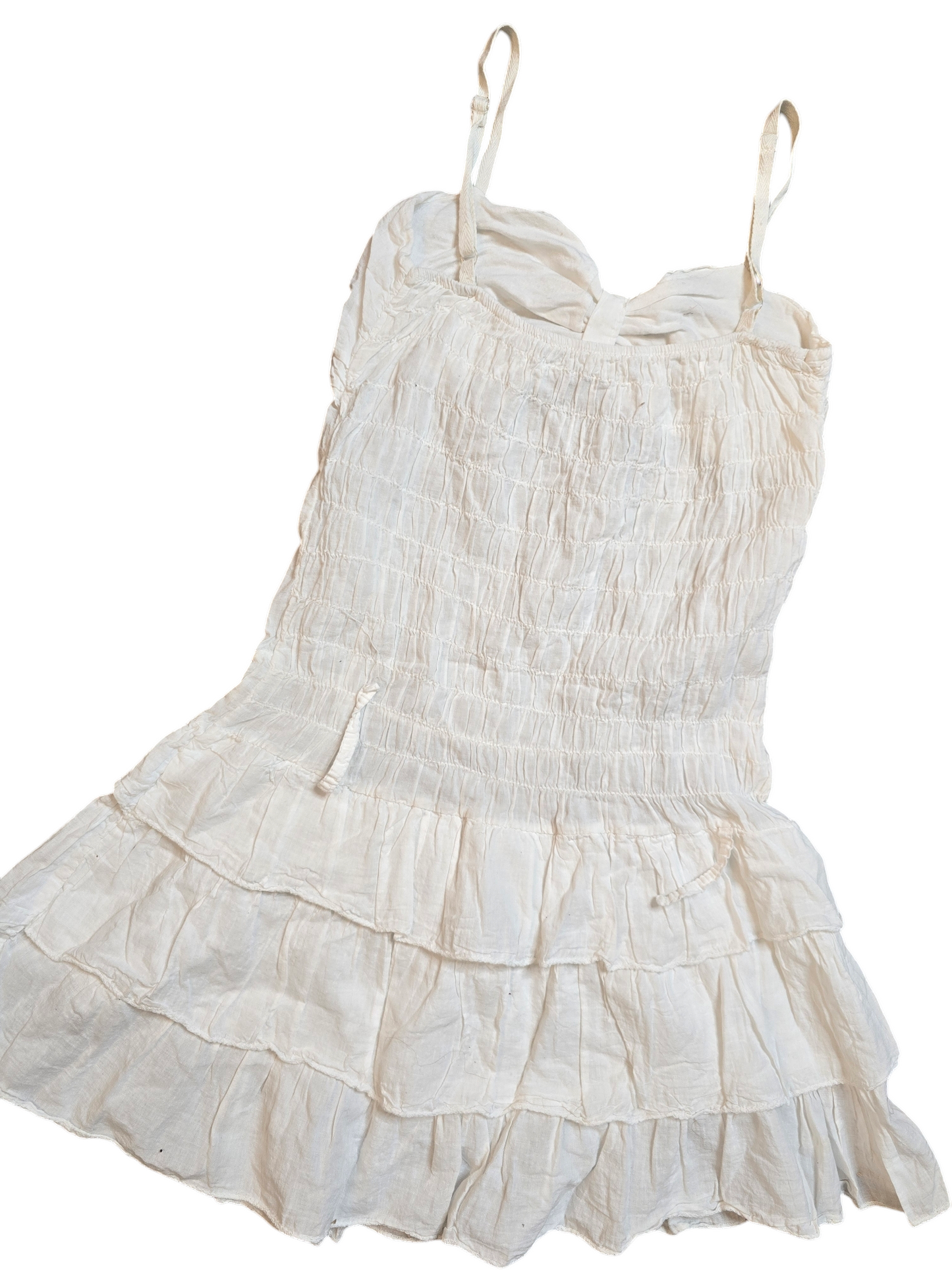 Y2k vintage fairy bohem ruffled white dress