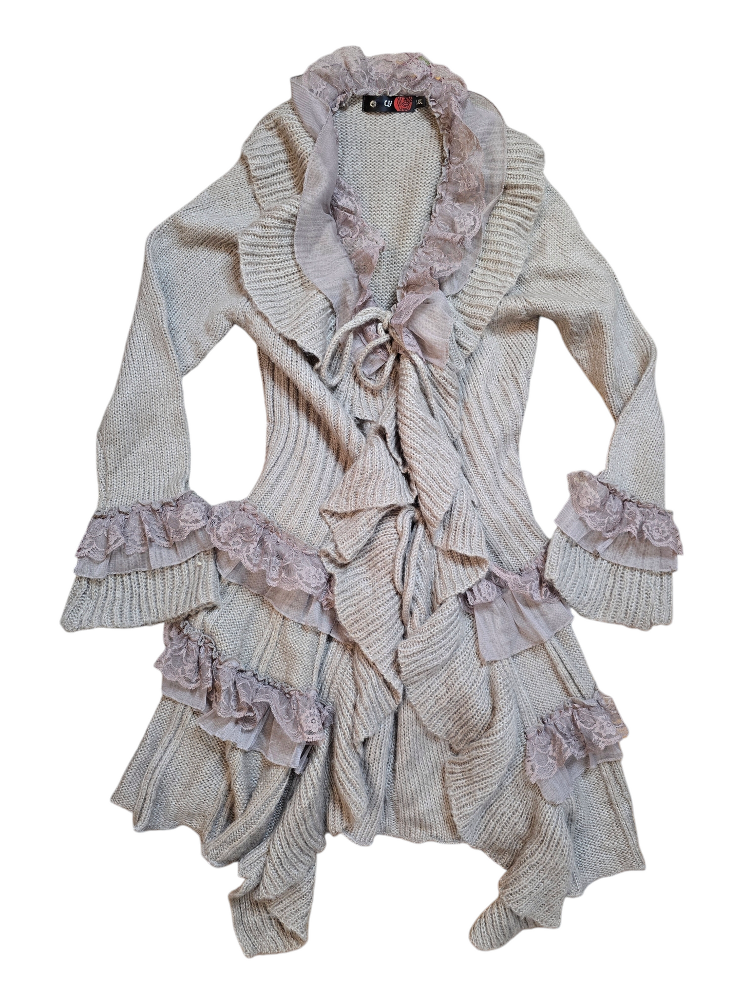 Y2k vintage flirty fairy ruffled cardigan