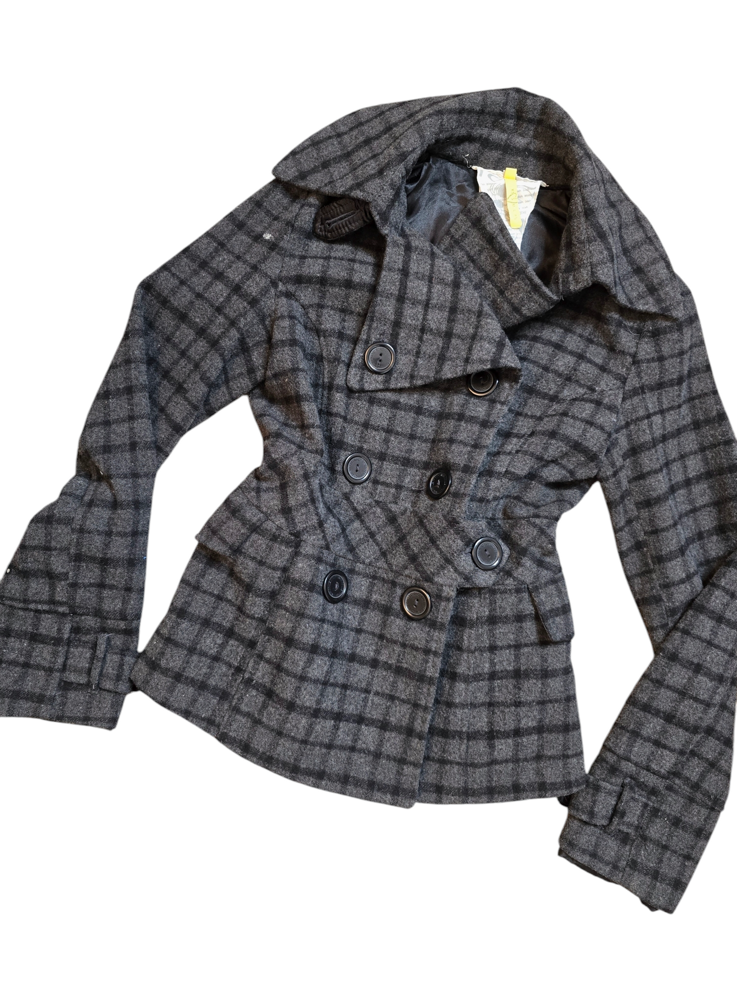 Y2k vintage flirty downtown plaid coat