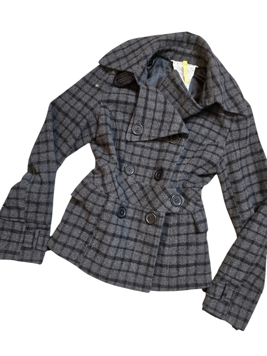 Y2k vintage coquette downtown plaid coat