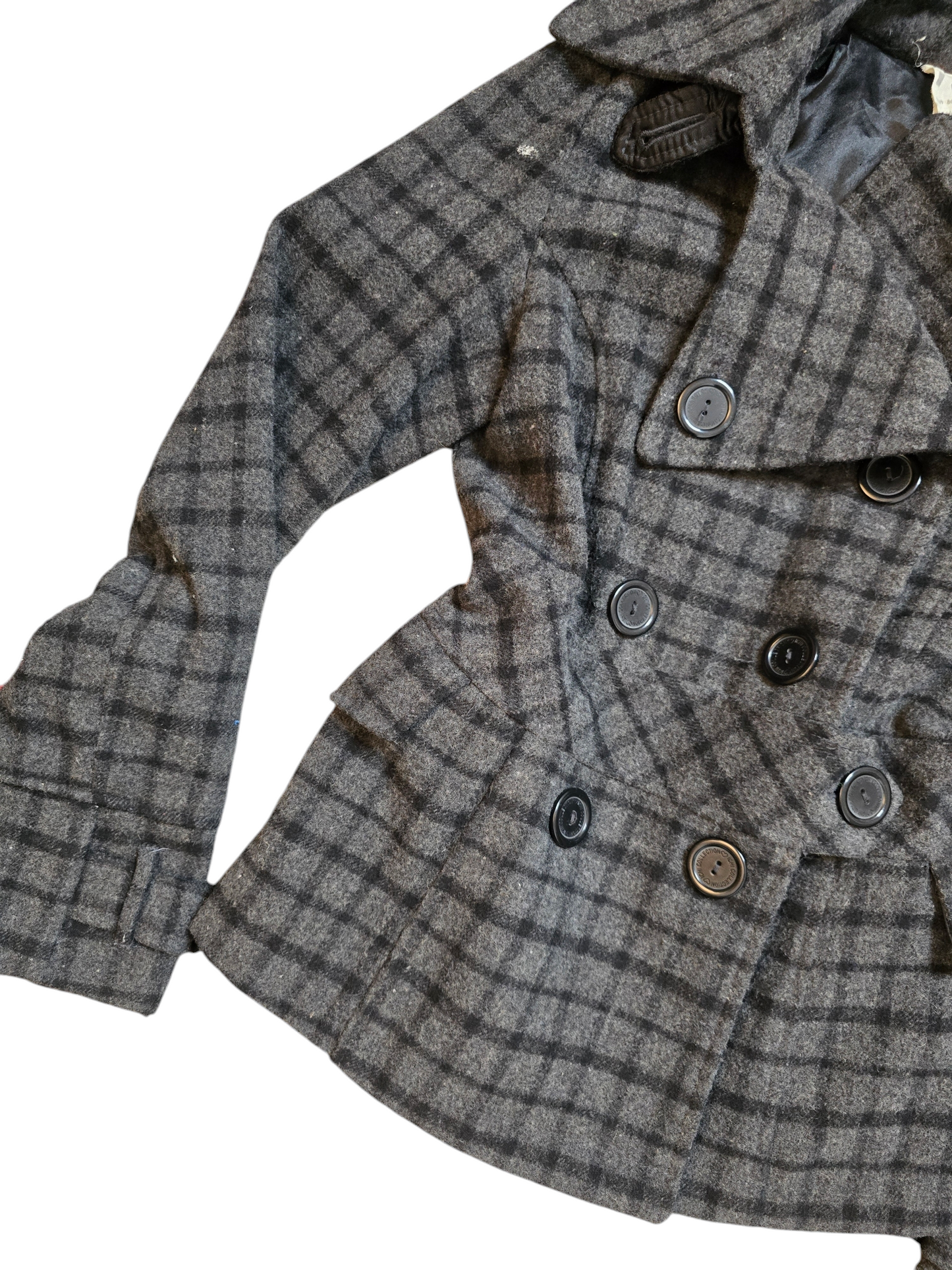 Y2k vintage flirty downtown plaid coat