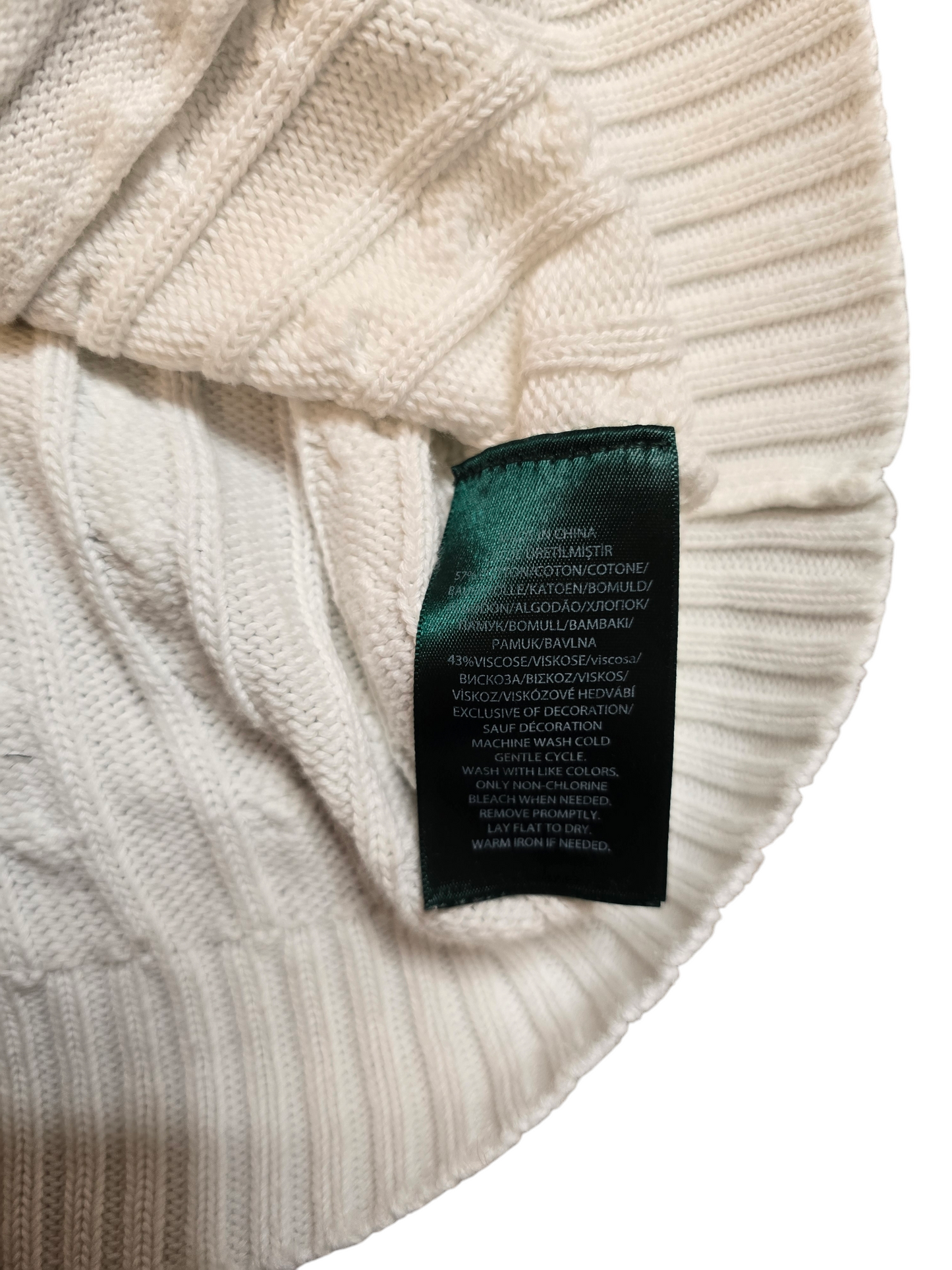 Old money Ralph Lauren ribbed zip white sweater