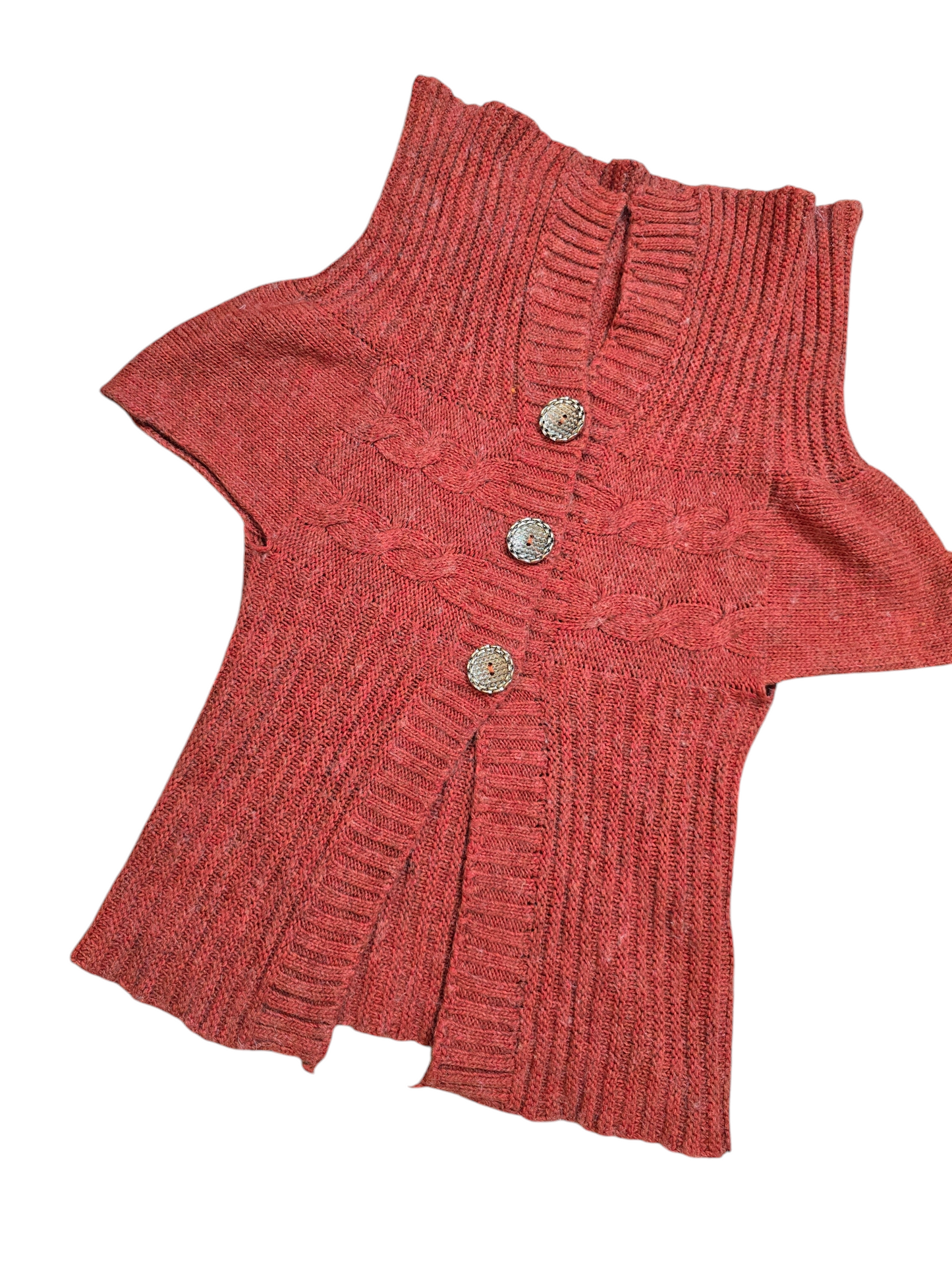 Y2k vintage flirty downtown ribbed red cardigan