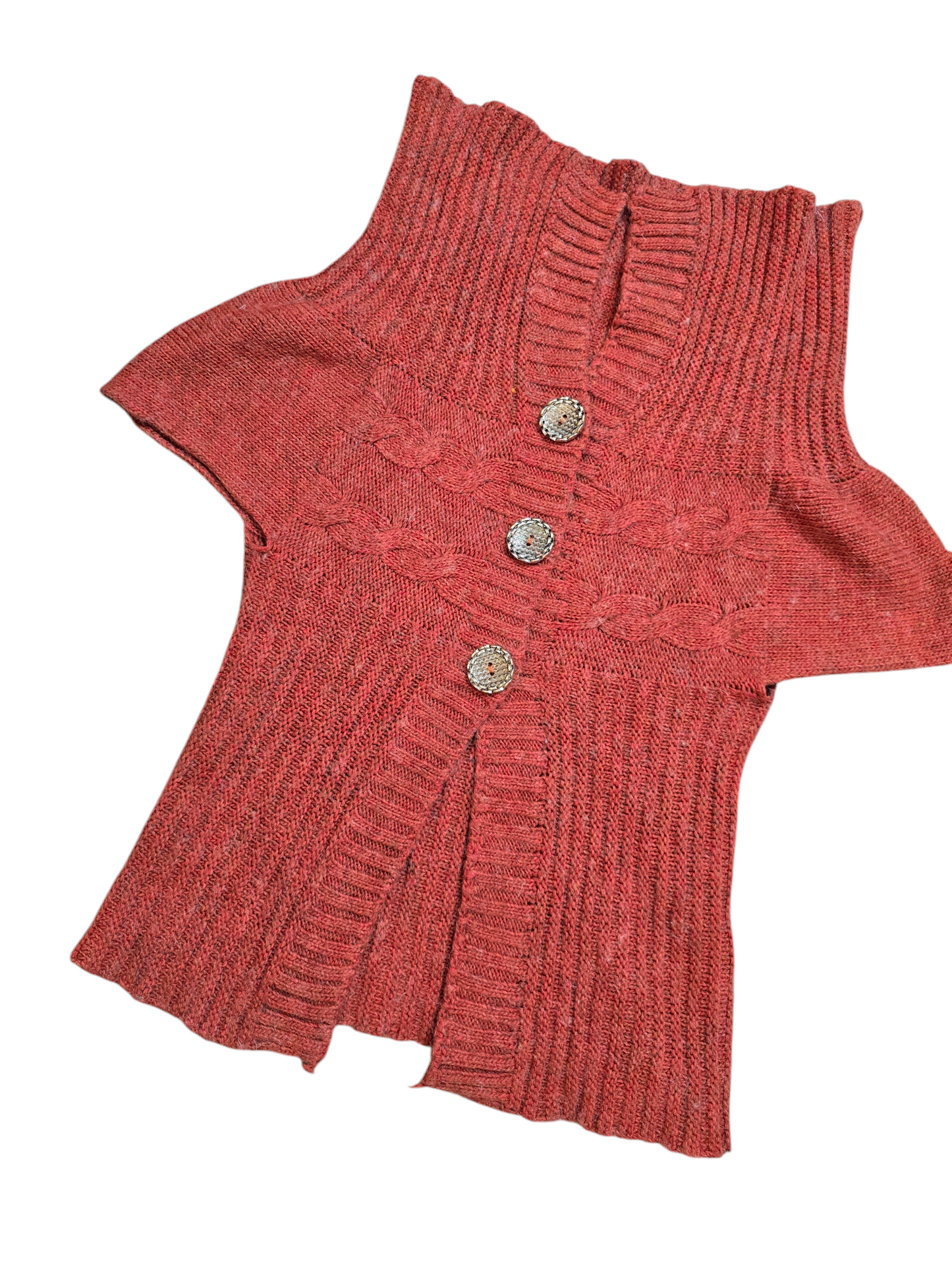 Y2k vintage coquette downtown ribbed red cardigan