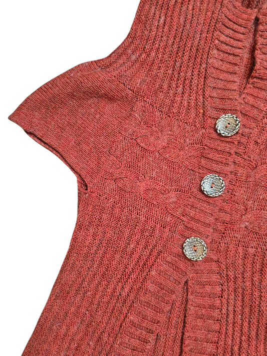 Y2k vintage flirty downtown ribbed red cardigan