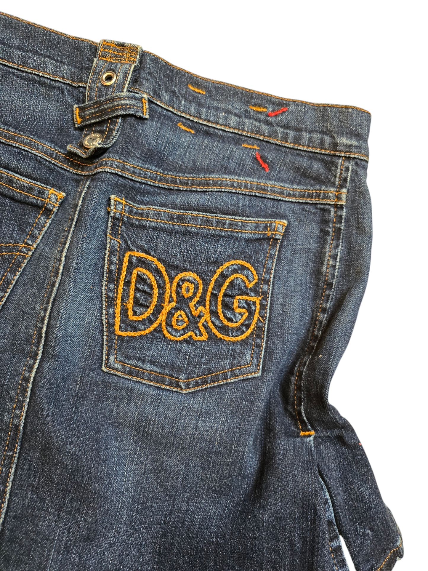 Y2k vintage Dolce & Gabbana mini pleated denim skirt