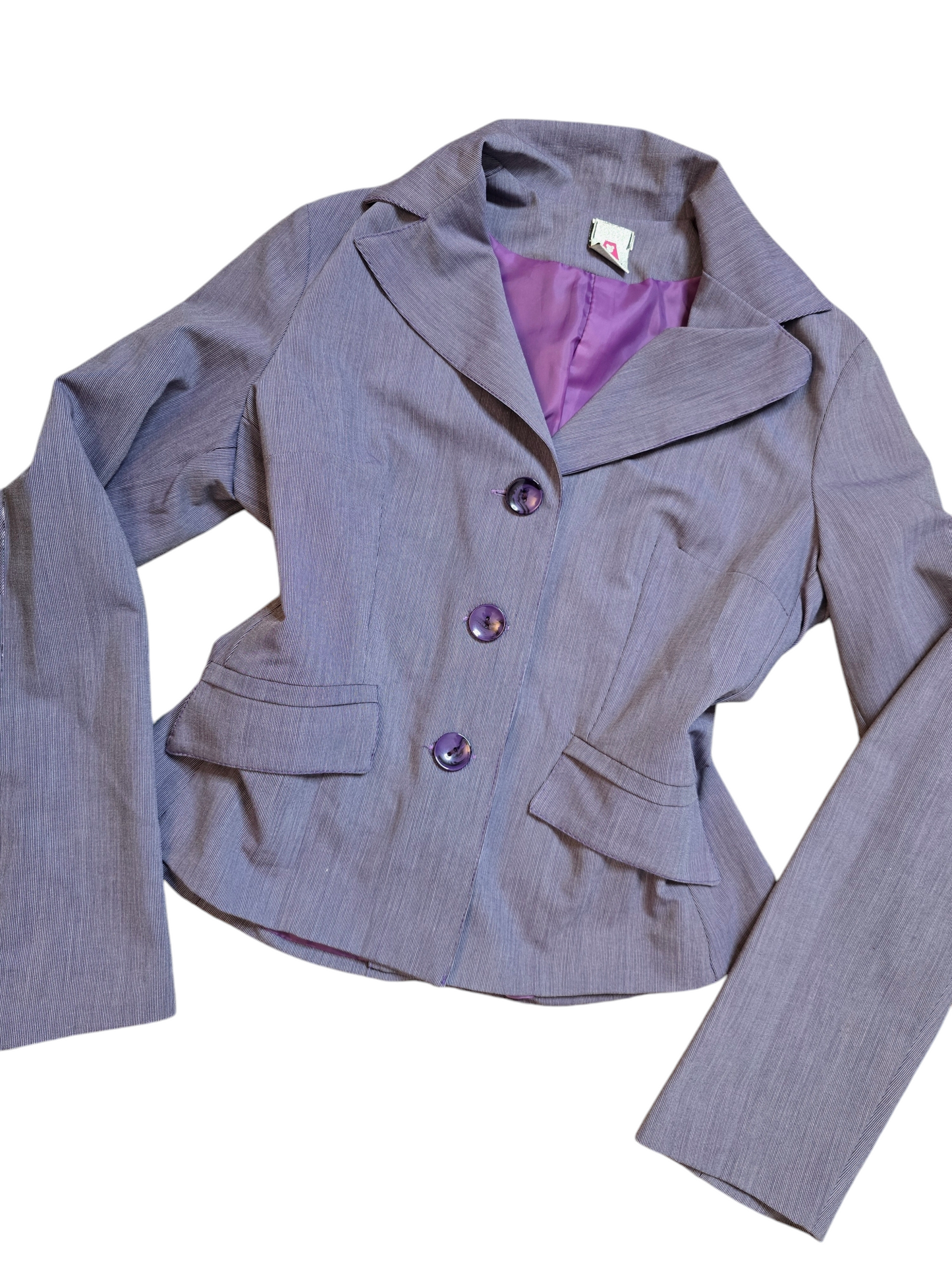 Y2k flirtatious officecore striped set bustier dress + jacket