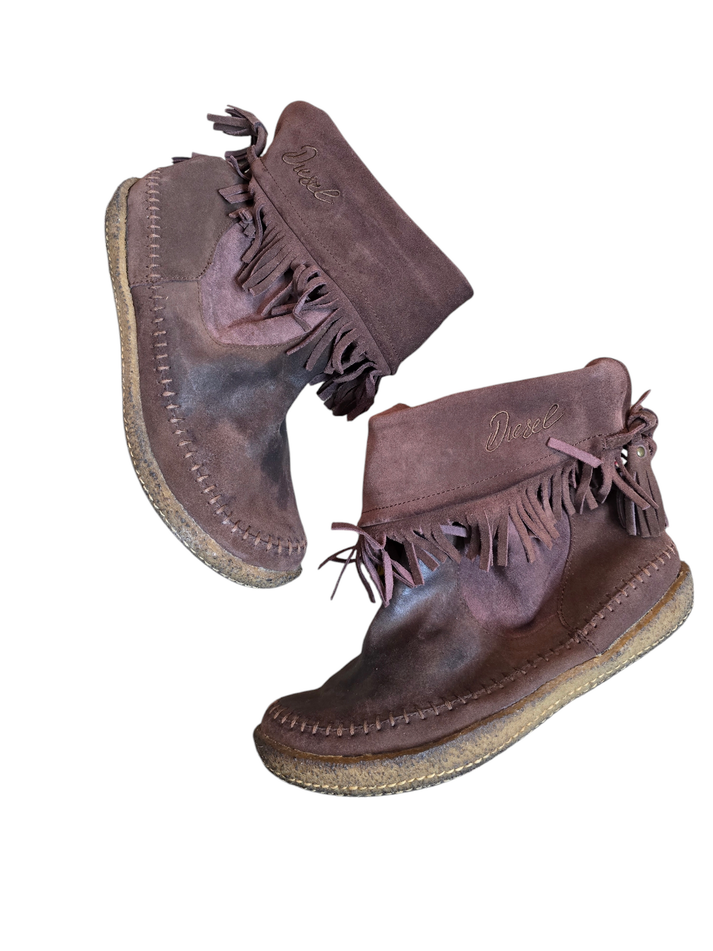 Vintage indie sleaze fringes Diesel boots