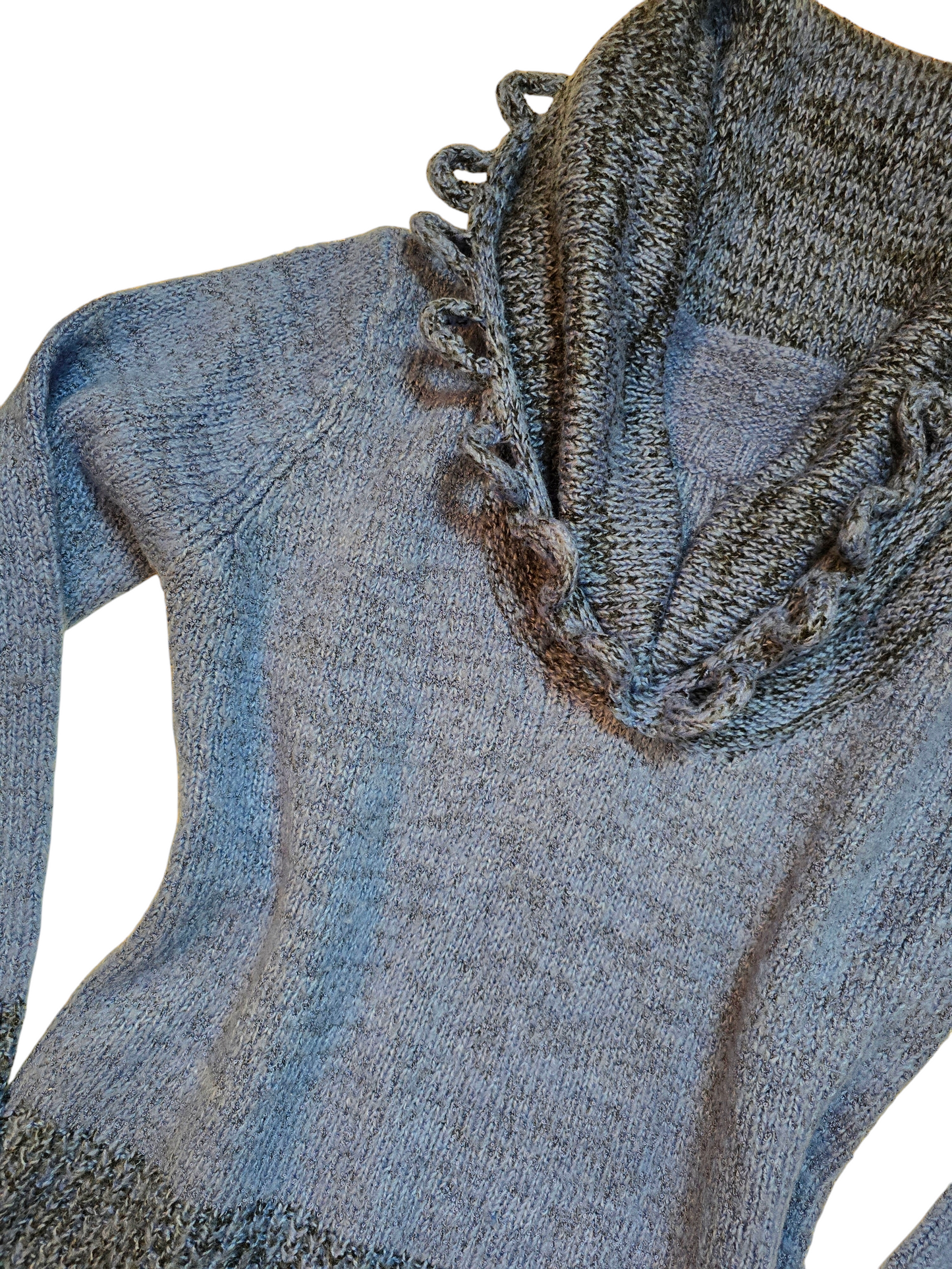 Y2k vintage flirty off shoulder blue sweater