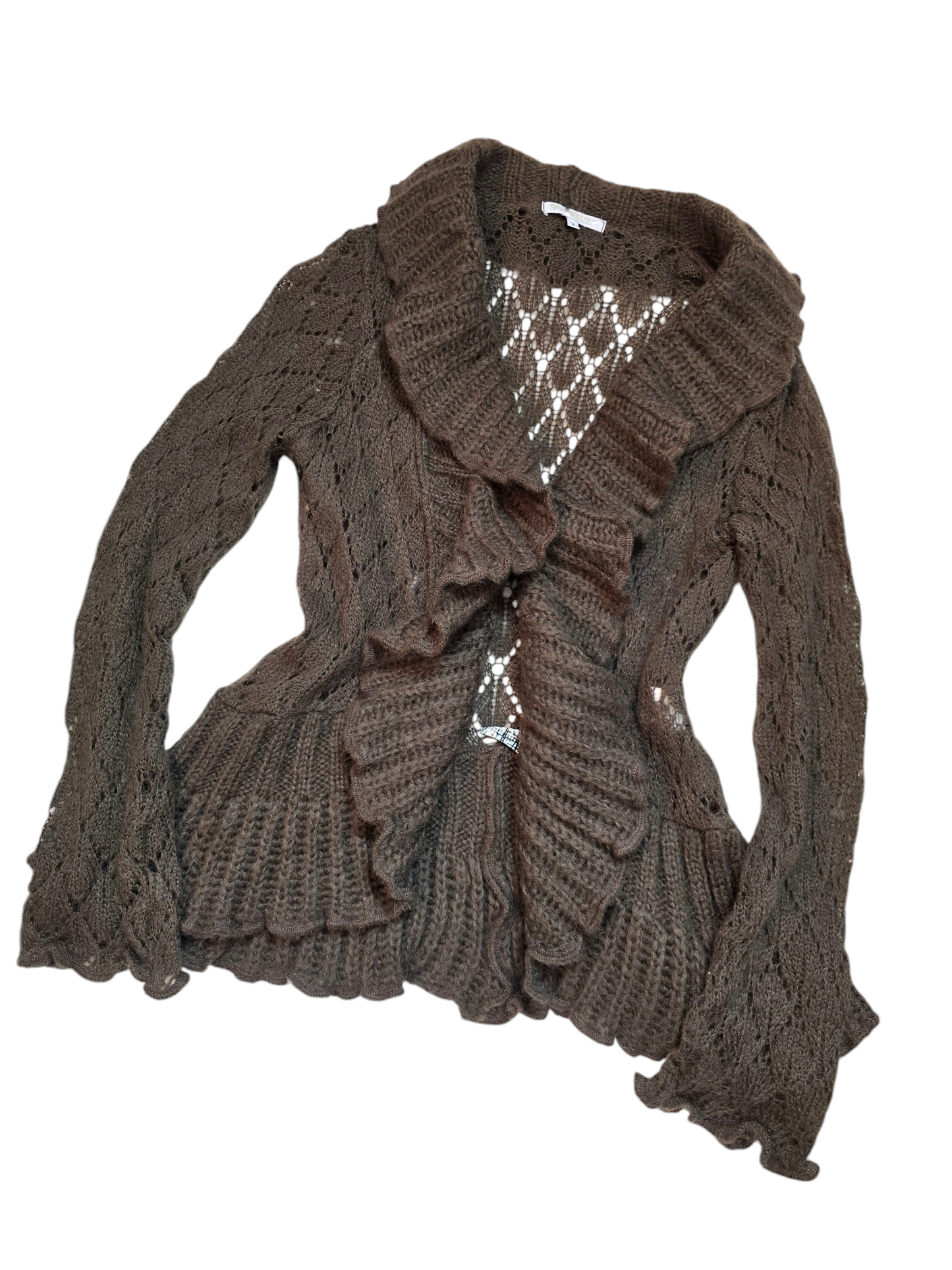 Y2k vintage flirty fairy ruffled cardigan