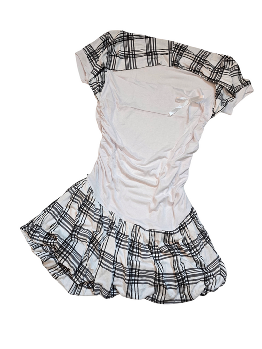 Y2k vintage coquettish plaid bloomer dress
