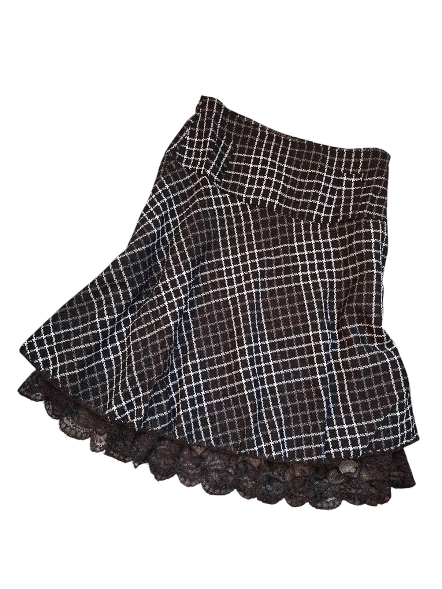 Y2k vintage fairy plaid coquette skirt