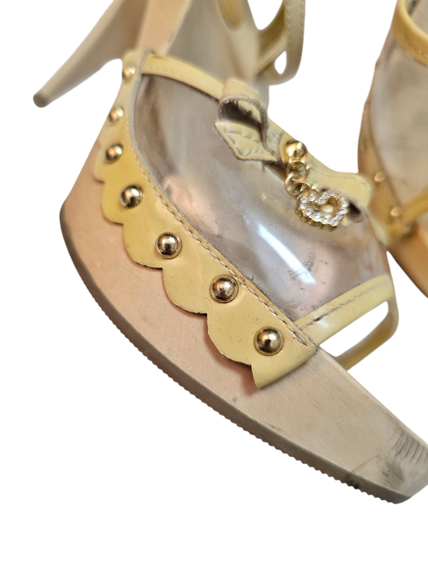 Y2k vintage Guess transparent coquettish mcbling mules