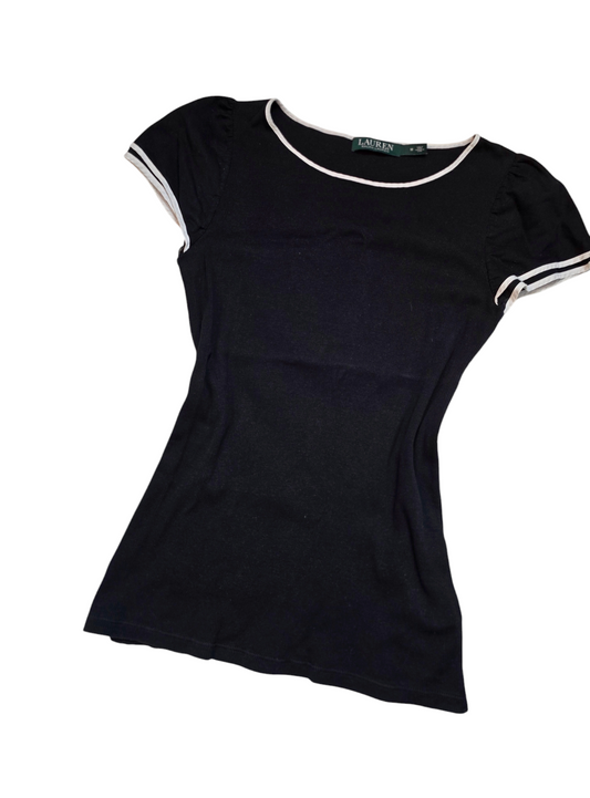 Y2k vintage Ralph Lauren flirty old money ribbed top