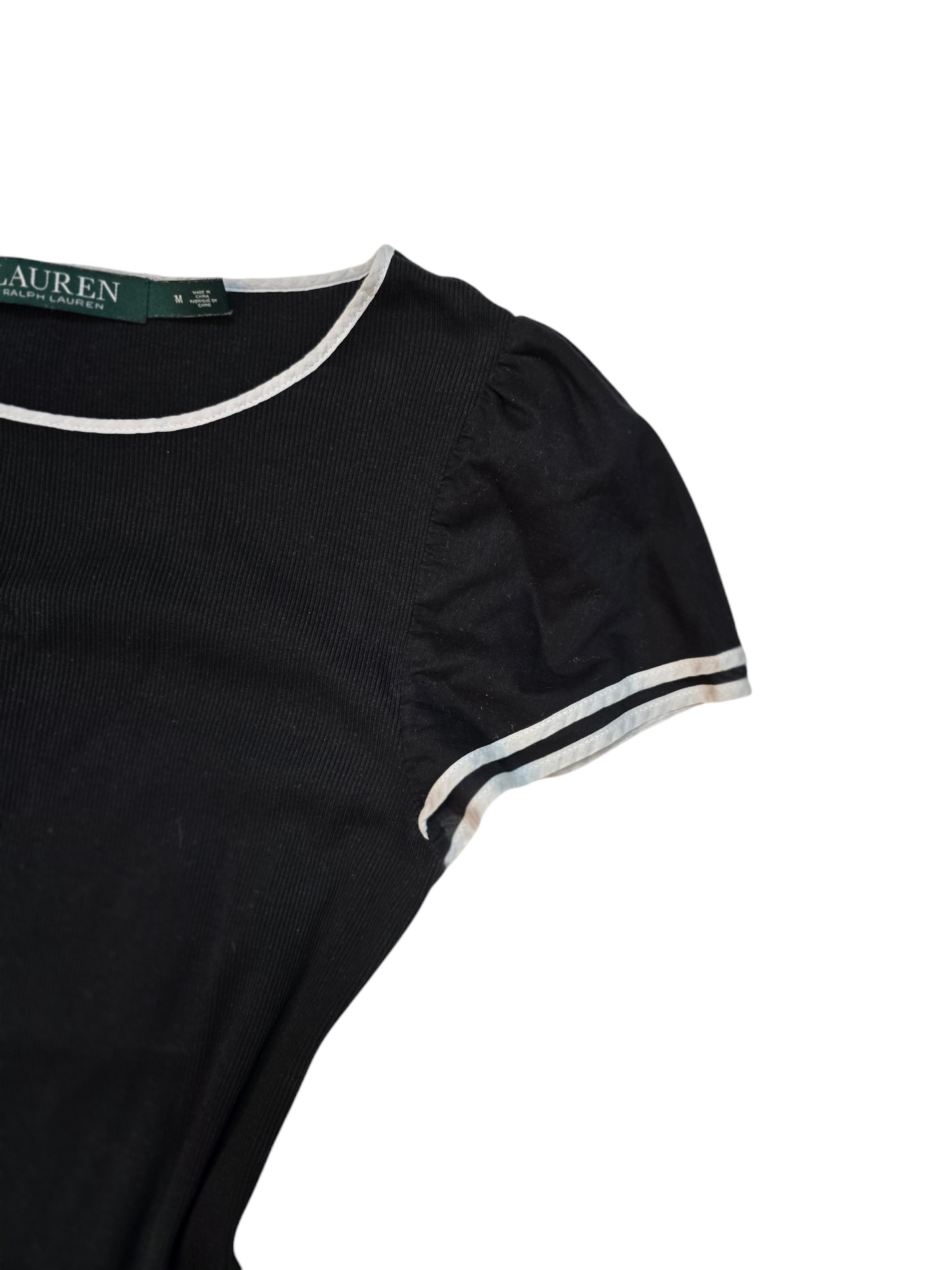 Y2k vintage Ralph Lauren flirty old money ribbed top