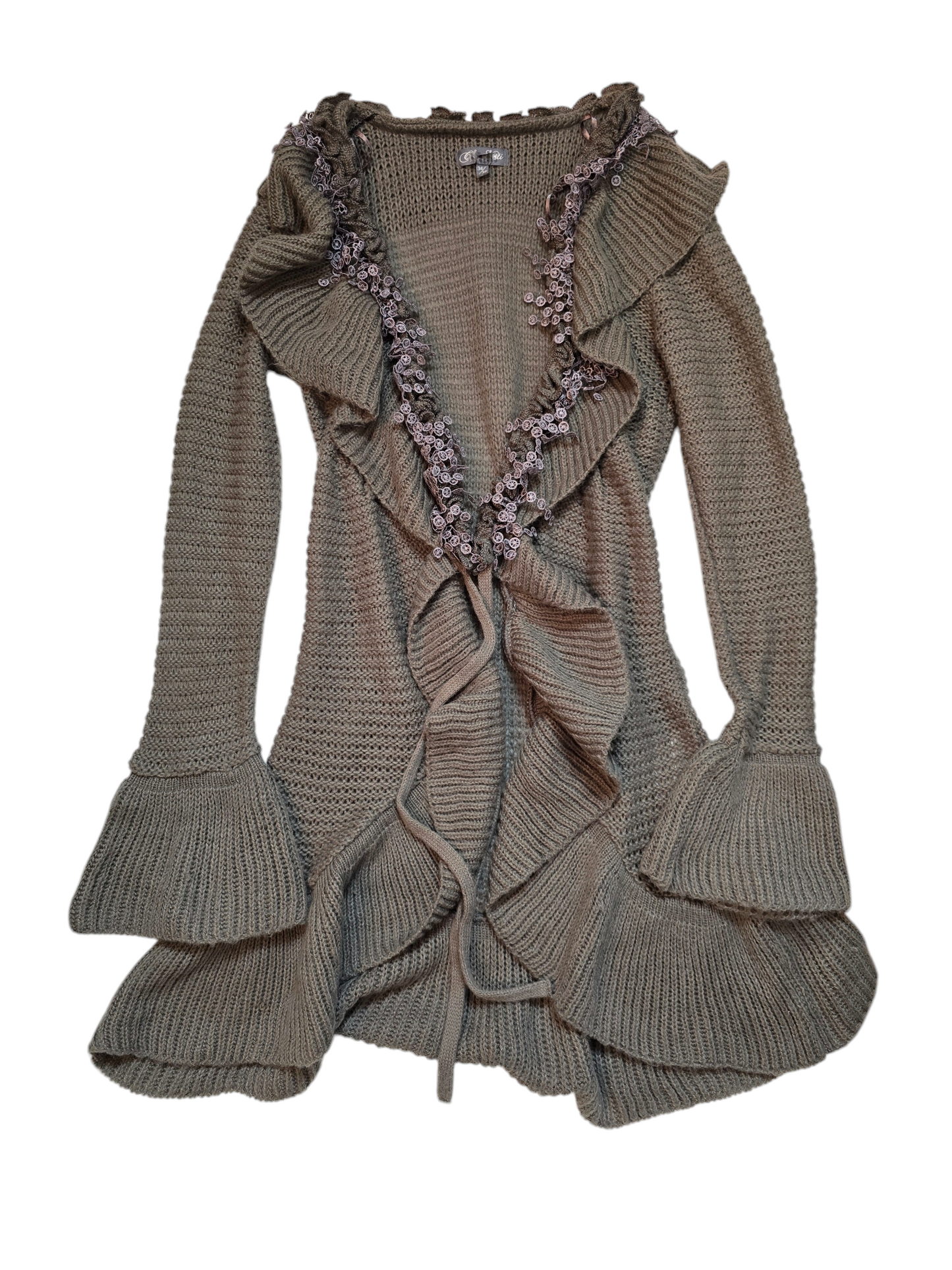 Y2k vintage flirty fairy ruffled cardigan