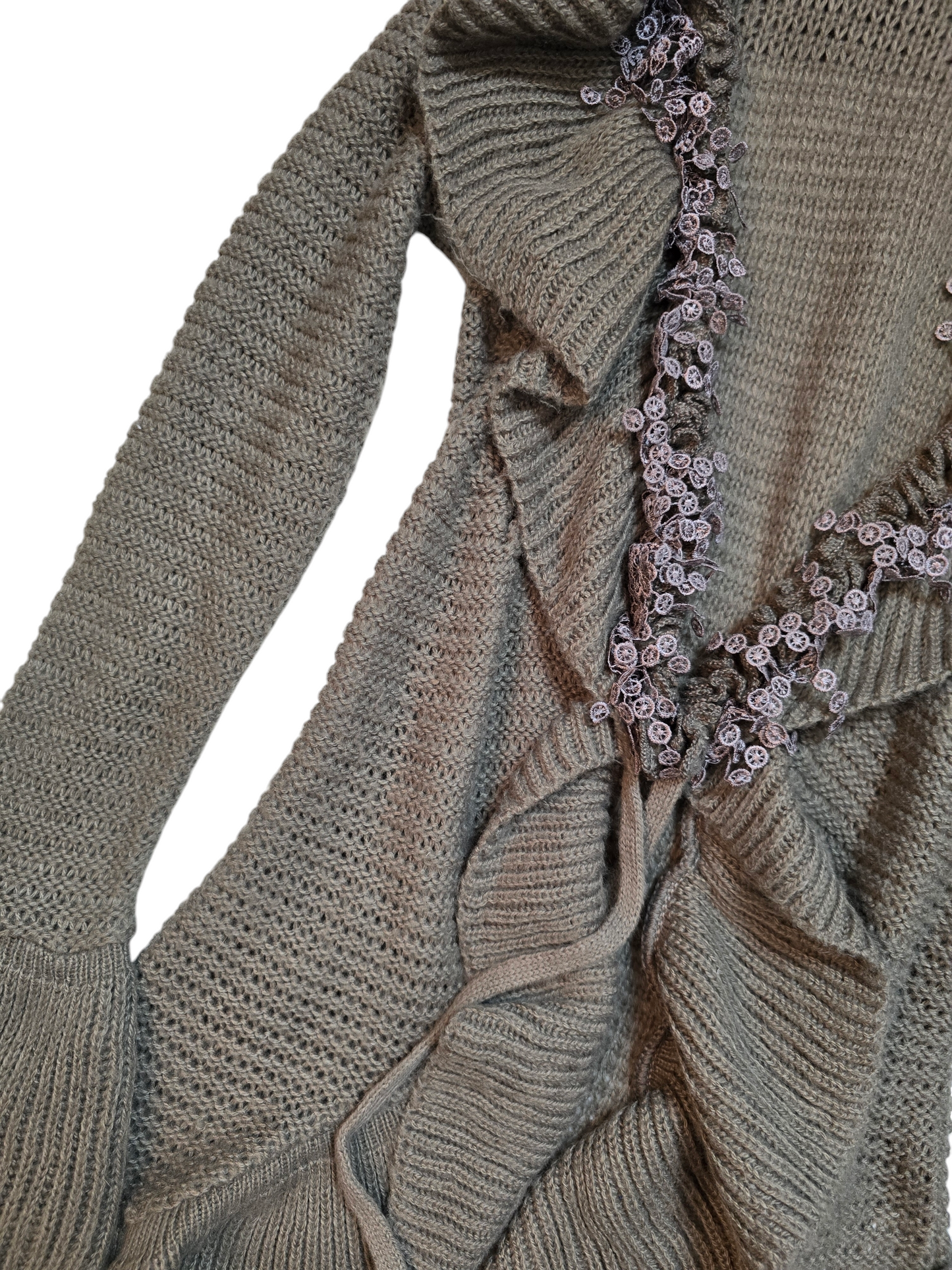 Y2k vintage flirty fairy ruffled cardigan