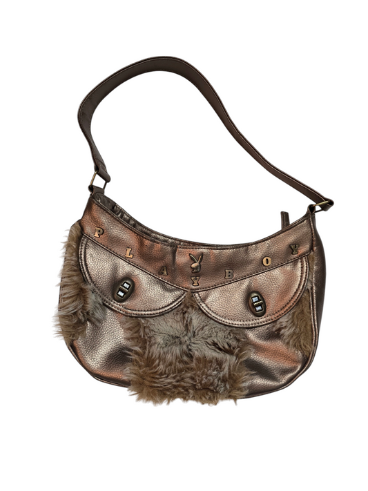 Y2k vintage Playboy mcbling fake fur bag