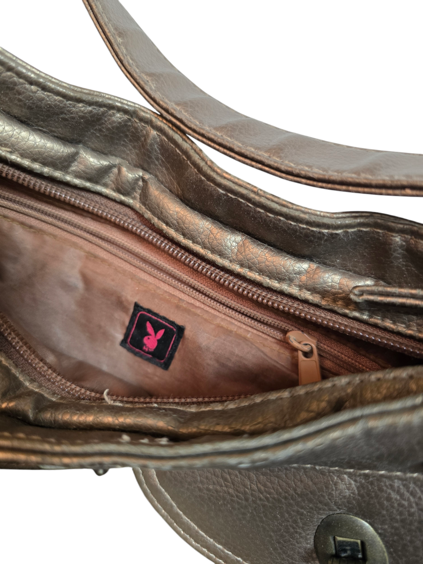 Y2k vintage Playboy mcbling fake fur bag