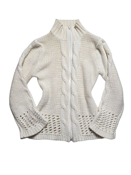 Y2k vintage ribbed flirty zip sweater