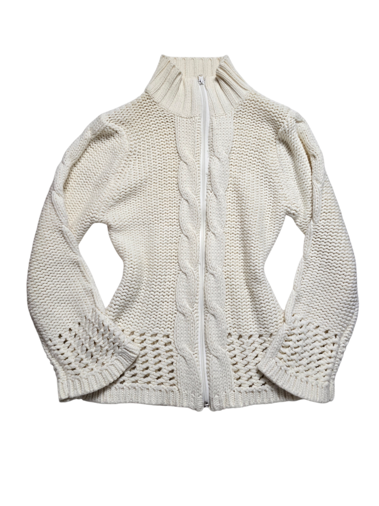 Y2k vintage ribbed coquette zip sweater