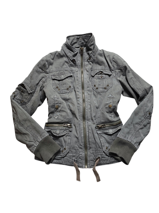 Y2k vintage zip up khaki jacket