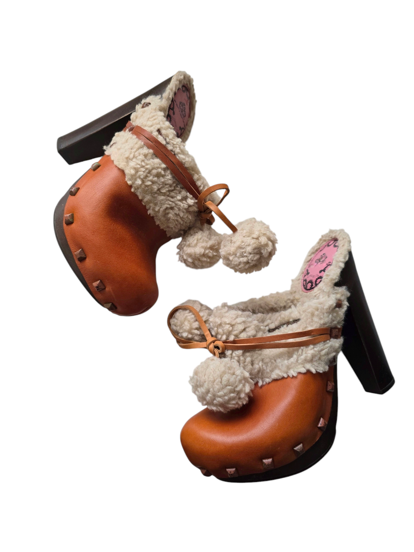 00s vintage coquette furry bratz mules