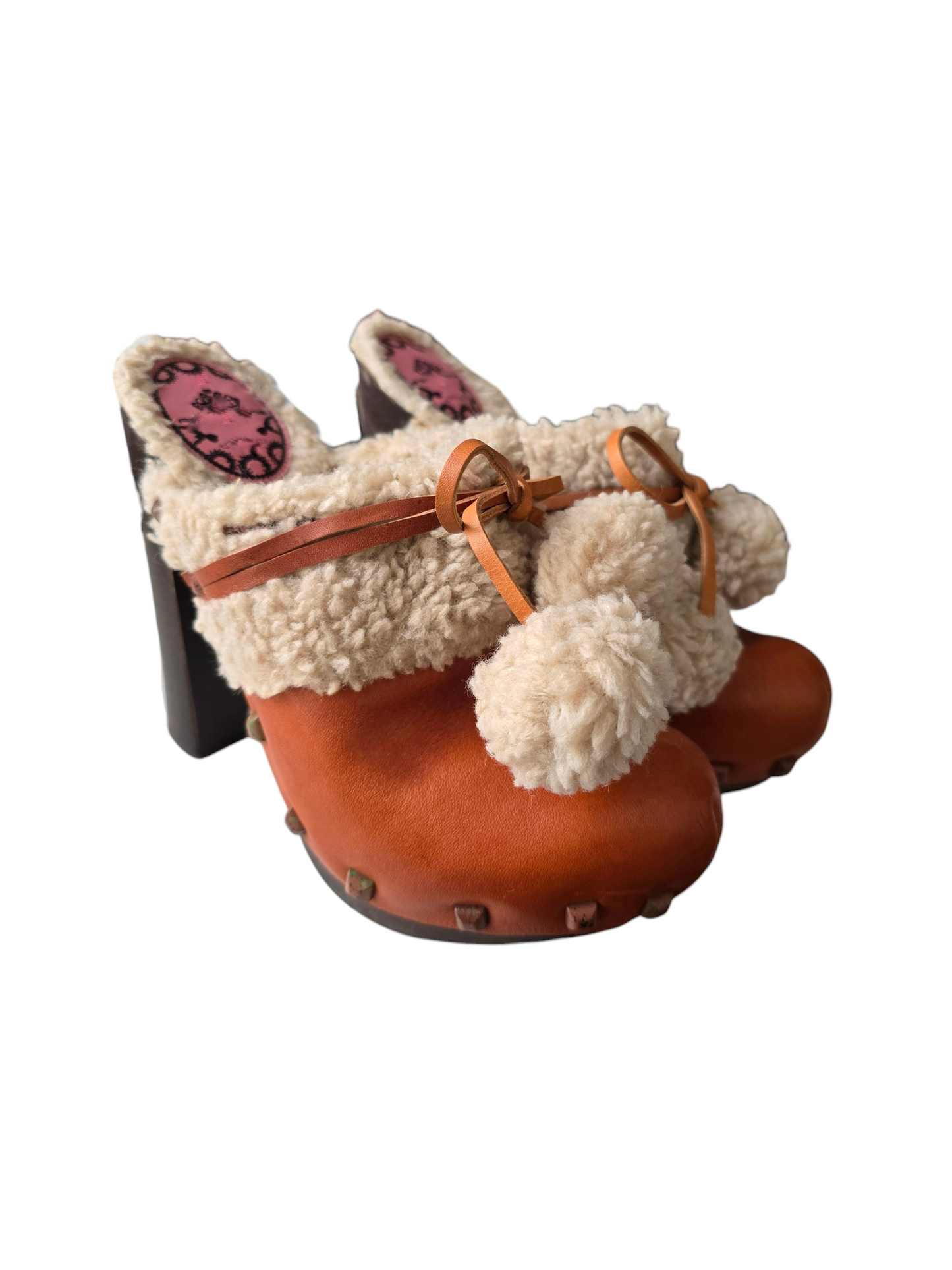 00s vintage coquette furry bratz mules