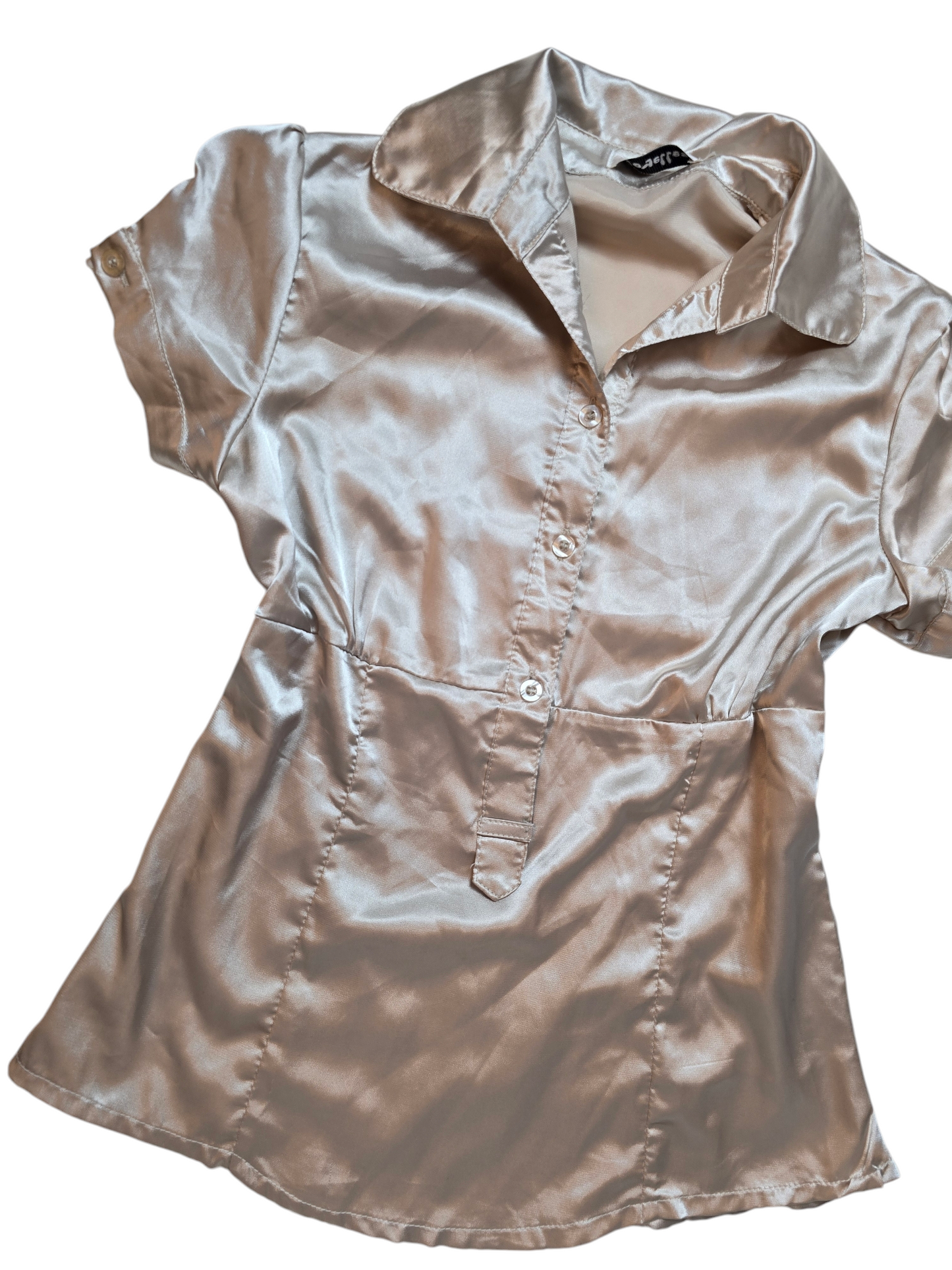 00s vintage coquette office satin shirt top