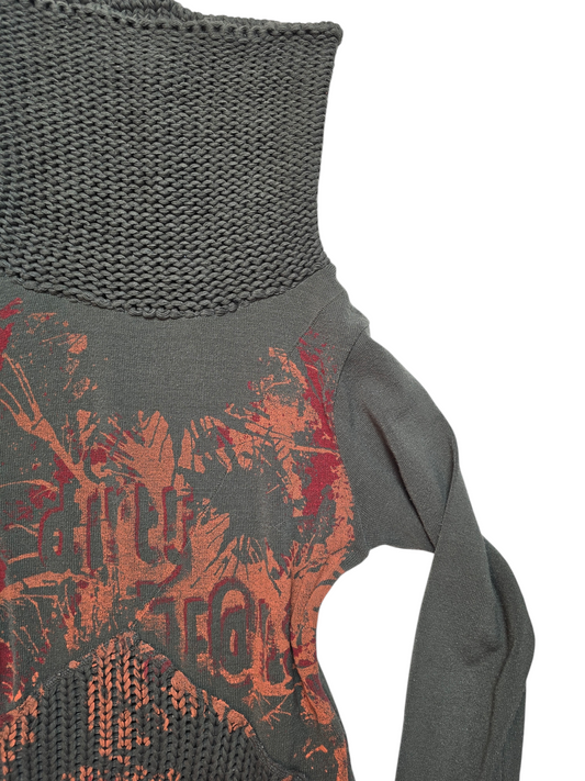 90s vintage ribbed softgrunge khaki sweater