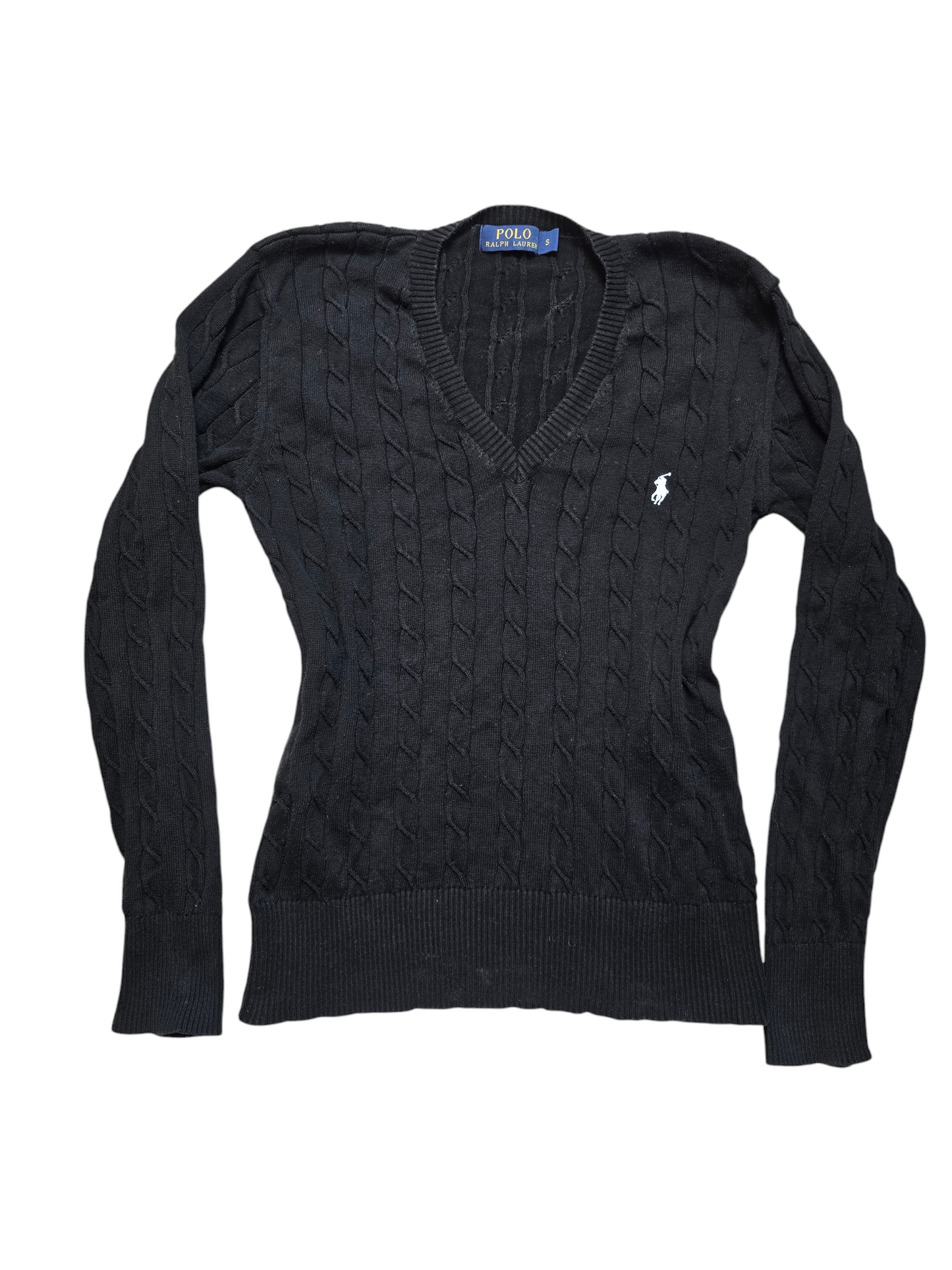 Old money coquette ribbed blue Ralph Lauren sweater