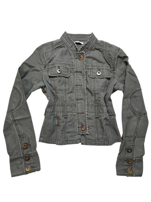 90s vintage biker khaki jacket