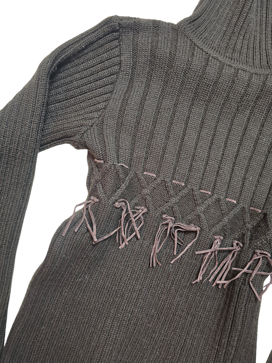 Y2k vintage ribbed softgrunge cowgirl sweater