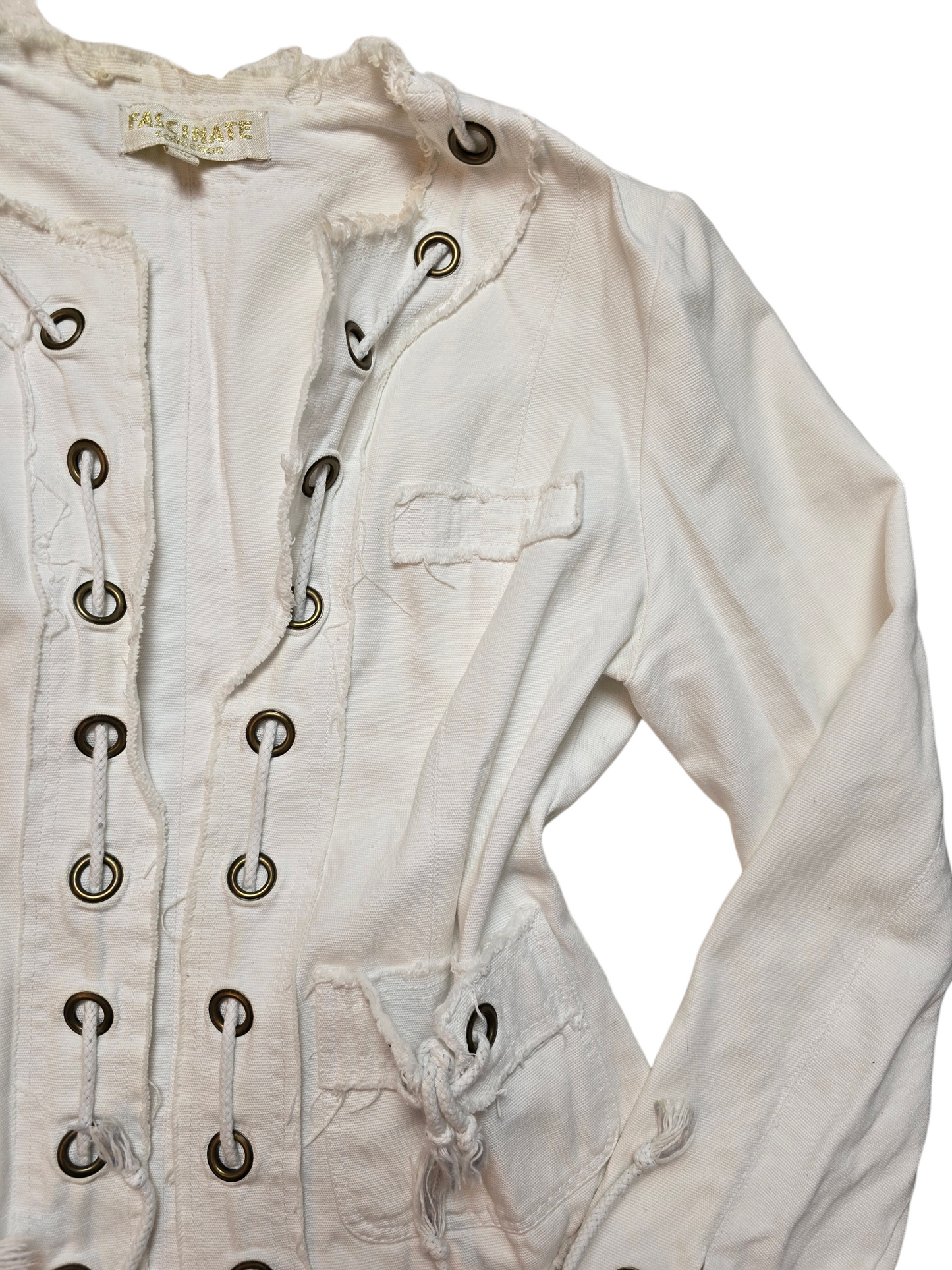 Y2k vintage white eyelets destroy jacket