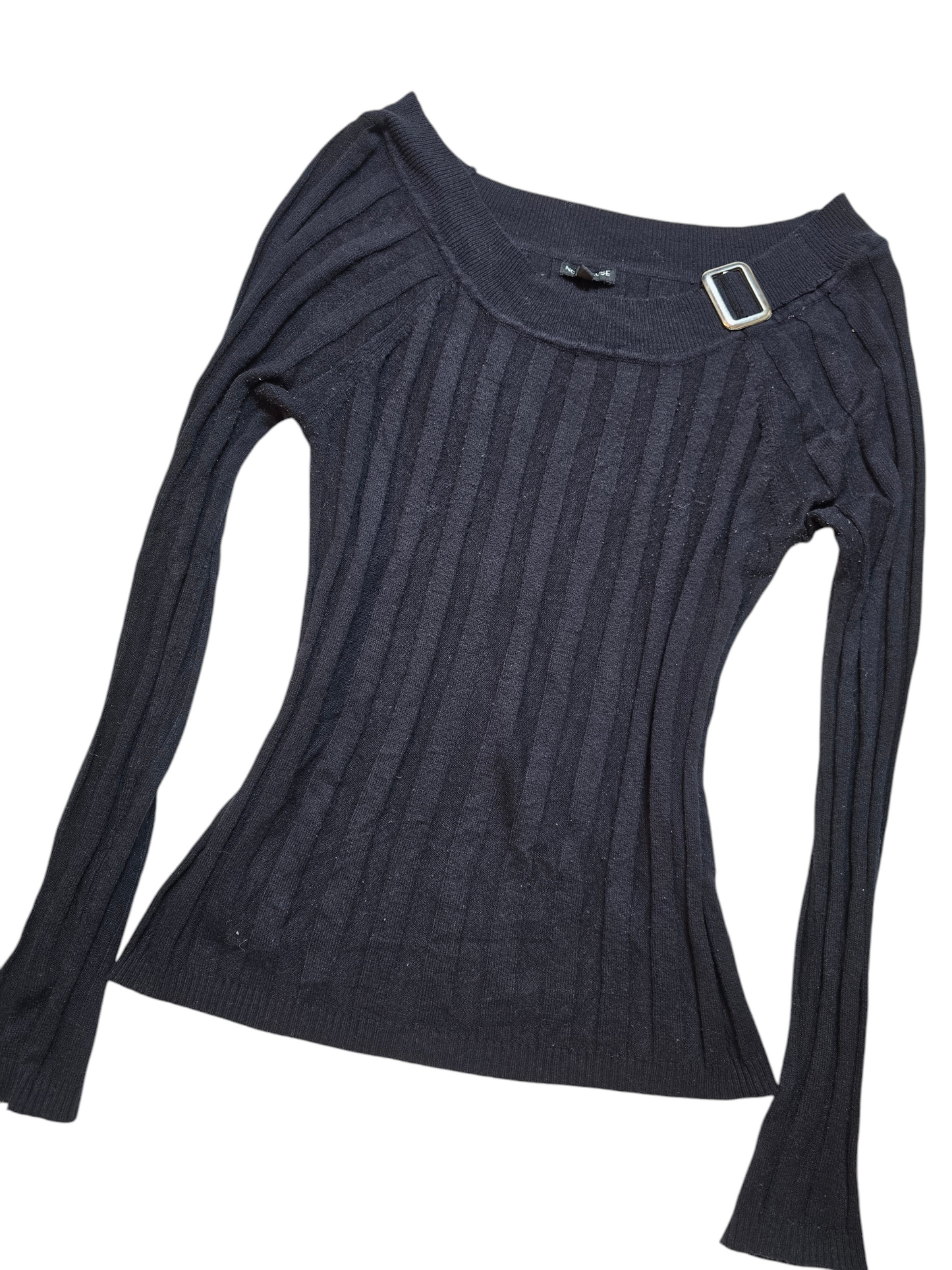 Y2k vintage dark coquette off shoulder ribbed sweater