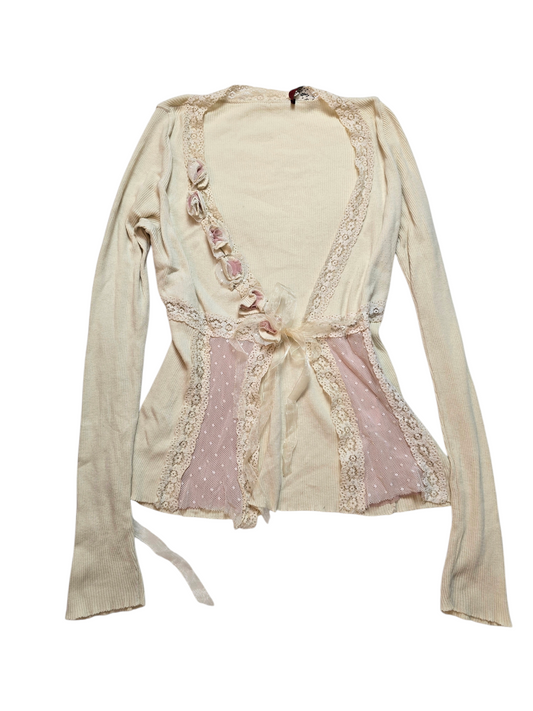 Y2k vintage flirty fairy ribbed cardigan